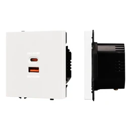 Фото #1 товара Механизм розетки с быстрой USB зарядкой SCT-NOBE-MUAC-SFPL-FC-WH (65W, QC3) (Arlight, -)