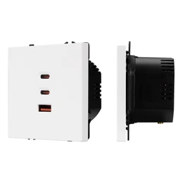 Фото #1 товара Механизм розетки с быстрой USB зарядкой SCT-NOBE-MUACC-SFPL-FC-WH (65W, QC3) (Arlight, -)