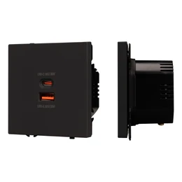 Фото #1 товара Механизм розетки с быстрой USB зарядкой SCT-NOBE-MUAC-SFPL-FC-BK (65W, QC3) (Arlight, -)