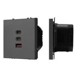 Фото #1 товара Механизм розетки с быстрой USB зарядкой SCT-NOBE-MUACC-SFPL-FC-GR (65W, QC3) (Arlight, -)