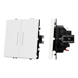 Фото #1 товара Механизм выключателя двухклавишный непроходной LED SWT-NOBE-MK02-SFPL-L-WH (230V, 10A) (Arlight, -)