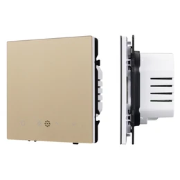Фото #1 товара ARL NOBE Терморегулятор эл тёплый пол золотой песок SWT-MTE-PL-GD (95-240V, 16A, датч пола + возд) (Arlight, -)