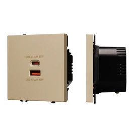 Фото #1 товара Механизм розетки с быстрой USB зарядкой SCT-NOBE-MUAC-SFPL-FC-GD (65W, QC3) (Arlight, -)