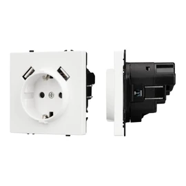 Фото #1 товара Механизм розетки с USB зарядкой SCT-NOBE-MUAA-SFPL-WH (230V, 16A) (Arlight, -)