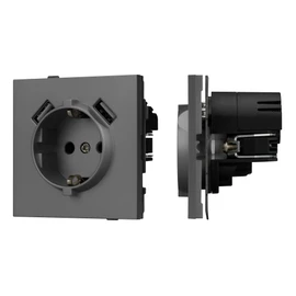 Фото #1 товара Механизм розетки с USB зарядкой SCT-TENDO-MUAA-SFPL-GR (230V, 16A) (Arlight, -)