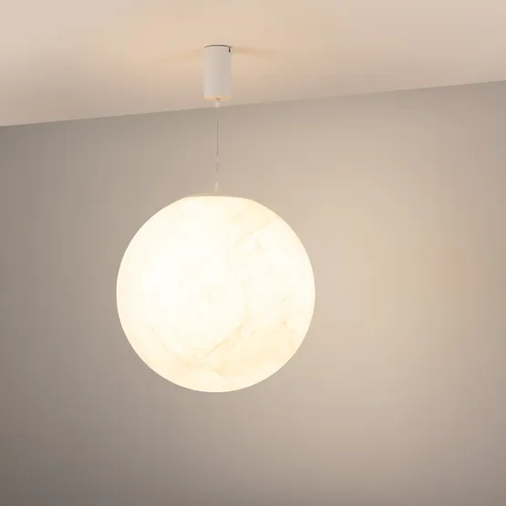 Фото #2 товара Светильник SP-SILKA-HANG-R600-12W Warm2700 (WH, 330 deg, 230V) (Arlight, IP20, Натуральный шелк, 3 года)