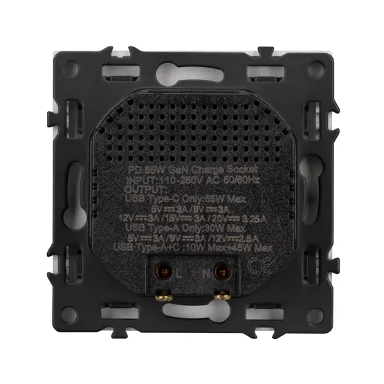 Фото #2 товара Механизм розетки с быстрой USB зарядкой SCT-NOBE-MUAC-SFPL-FC-WH (65W, QC3) (Arlight, -)