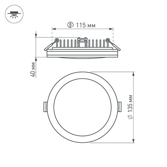 Фото #7 товара Светодиодная панель LTD-135SOL-20W Warm White (Arlight, IP44 Пластик, 3 года)