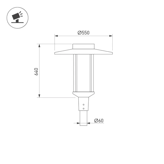 Фото #4 товара Светильник ALT-MASAR-50W Warm2700 (BK, 150x30 deg, 230V) (Arlight, IP65 Металл, 5 лет)