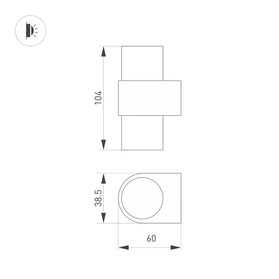 Фото #2 товара Светильник SP-SPICY-WALL-MINI-TWIN-S104x39-2x3W Warm3000 (WH, 40 deg, 230V) (Arlight, IP20 Металл, 3 года)