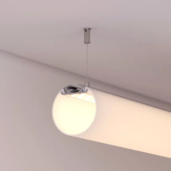 Фото #4 товара Профиль с экраном SL-ROUND-D60-2500 ANOD+OPAL (Arlight, Алюминий)