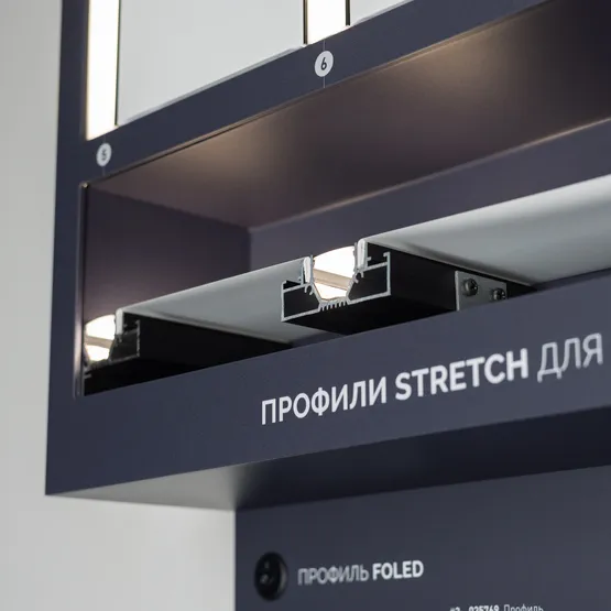 Фото #3 товара Стенд Решения для натяжных потолков ARLIGHT-02-1760x600mm (DB 3мм, пленка) (Arlight, -)