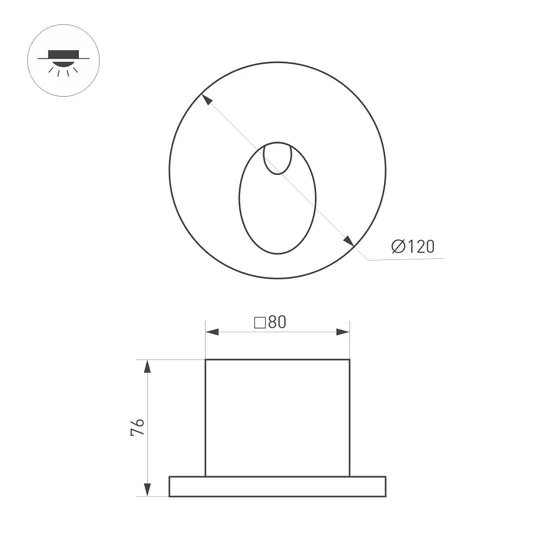 Фото #4 товара Светильник LT-TIE-R120-3W Warm3000 (WH, 45x70 deg, 230V) (Arlight, IP65 Бетон, 3 года)