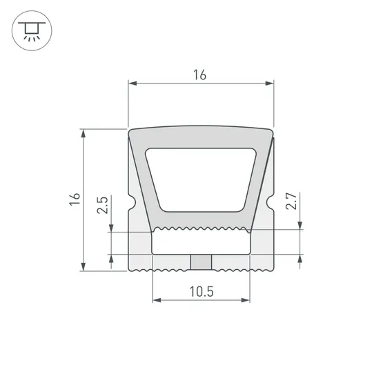 Фото #2 товара Силиконовый профиль WPH-FLEX-1616-TOP-S11-20m WHITE (Arlight, Силикон)