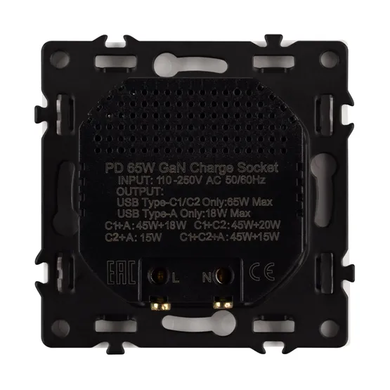 Фото #3 товара Механизм розетки с быстрой USB зарядкой SCT-NOBE-MUACC-SFPL-FC-IS (65W, QC3) (Arlight, -)