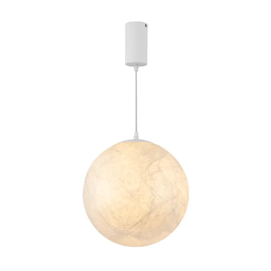 Фото #1 товара Светильник SP-SILKA-HANG-R300-7W Warm2700 (WH, 330 deg, 230V) (Arlight, IP20, Натуральный шелк, 3 года)