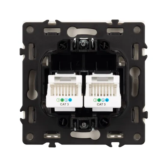 Фото #2 товара Механизм сдвоенной телефонной розетки SCT-NOBE-MTL2-SFPL-GD (RJ-11, 4C) (Arlight, Золотой песок)