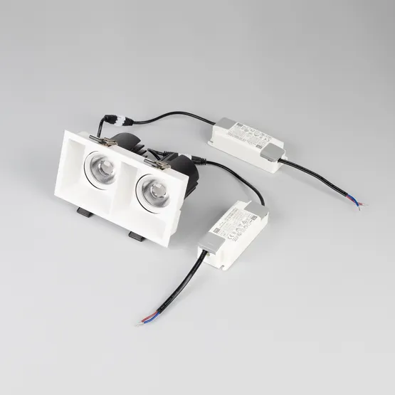 Фото #3 товара Светильник MS-FLOW-BUILT-S157x85-2x6W Warm3000 (WH, 15 deg, 230V) (Arlight, IP20 Металл, 5 лет)