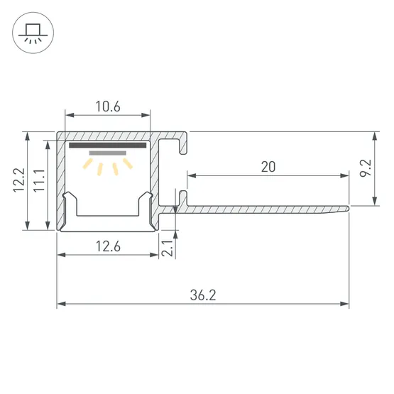 Фото #3 товара Профиль FANTOM-BENT-W12-SIDE-EDGE-2000 ANOD (Arlight, Алюминий)