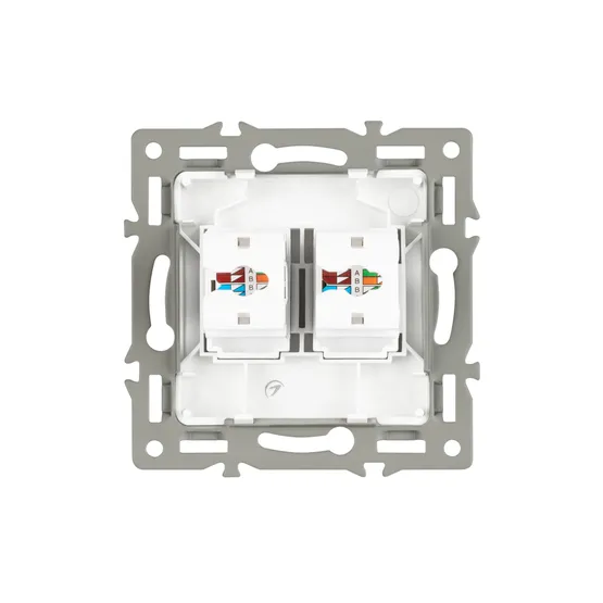 Фото #3 товара Механизм компьютерной розетки двойной SCT-MPC2-PL-WH (RJ-45, CAT6) (Arlight, -)