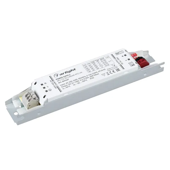 Фото товара Блок питания ARJ-LG-20-LINEAR-PFC-HV (20W, 24-105V, 0.2-0.35A) (Arlight, IP20 Металл, 5 лет)