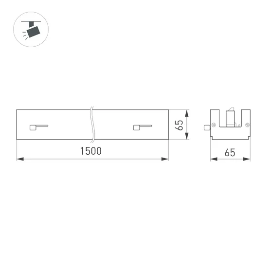 Фото #2 товара Светильник LGD-LUNGO-4TR-L1500-51W-75W Warm3000 (Белый, 90 deg, 230V) (Arlight, IP20 Металл, 5 лет)