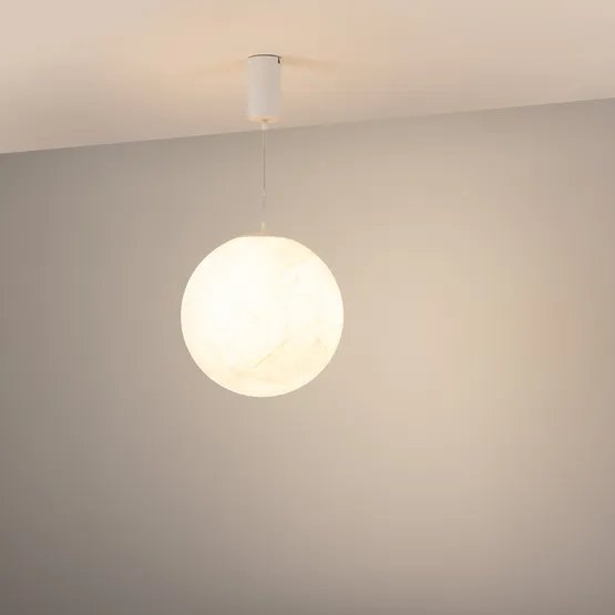 Фото #2 товара Светильник SP-SILKA-HANG-R300-7W Warm2700 (WH, 330 deg, 230V) (Arlight, IP20, Натуральный шелк, 3 года)