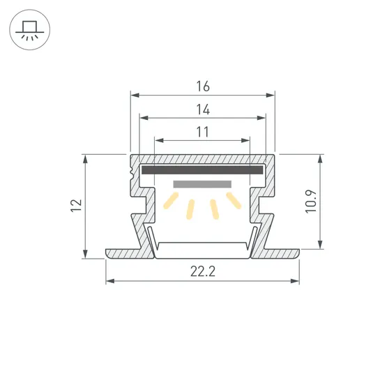 Фото #3 товара Профиль PDS-FS-2000 ANOD BLACK (Arlight, Алюминий)