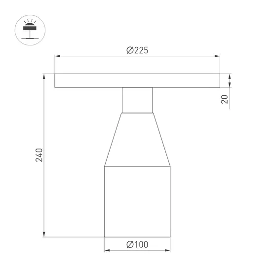Фото #2 товара Светильник SP-CROOD-TAB-R22.5x24-7W Warm3200-MIX (BG-BG, 140 deg, 230V) (Arlight, IP20, Травертин, 5 лет)