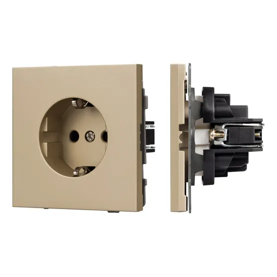 Фото товара Механизм электрической розетки SCT-NOBE-MEU1-SFPL-GD (230V, 16A) (Arlight, -)