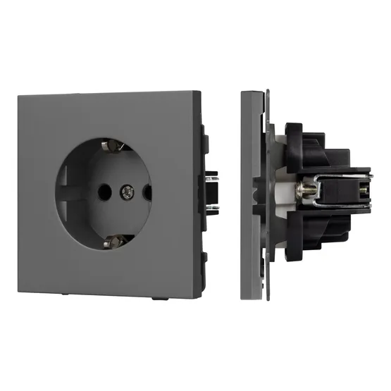 Фото товара Механизм электрической розетки SCT-NOBE-MEU1-SFPL-GR (230V, 16A) (Arlight, -)