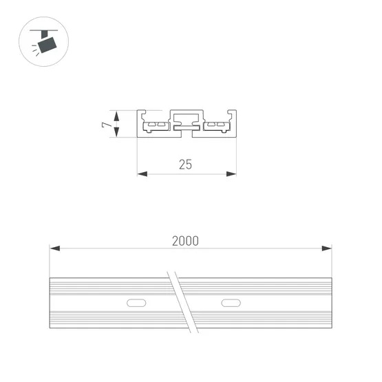 Фото #2 товара Трек MAG-VIBE-TRACK-257-2000 (BK) (Arlight, IP20 Металл, 5 лет)