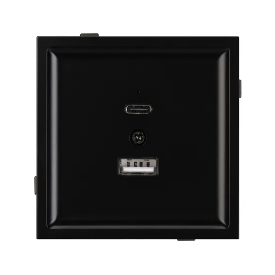 Фото #2 товара Механизм USB розетки SCT-TENDO-MUAC-PL-BK (5V, 3A, QC3) (Arlight, -)