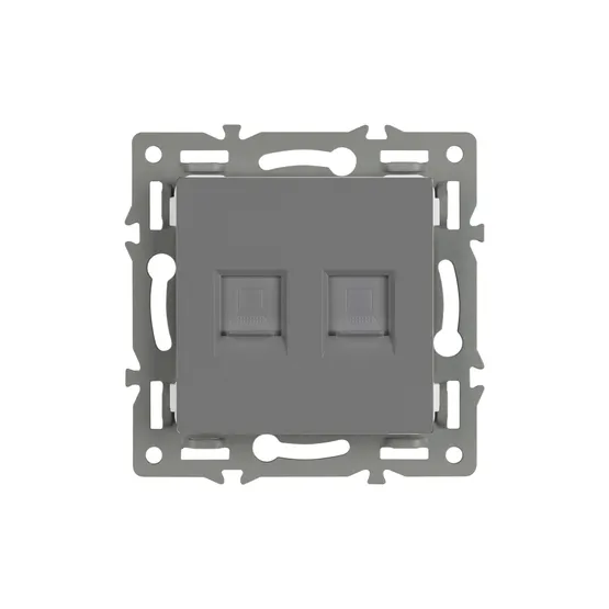 Фото #3 товара Механизм компьютерной розетки двойной SCT-MPC2-PL-GR (RJ-45, CAT6) (Arlight, -)